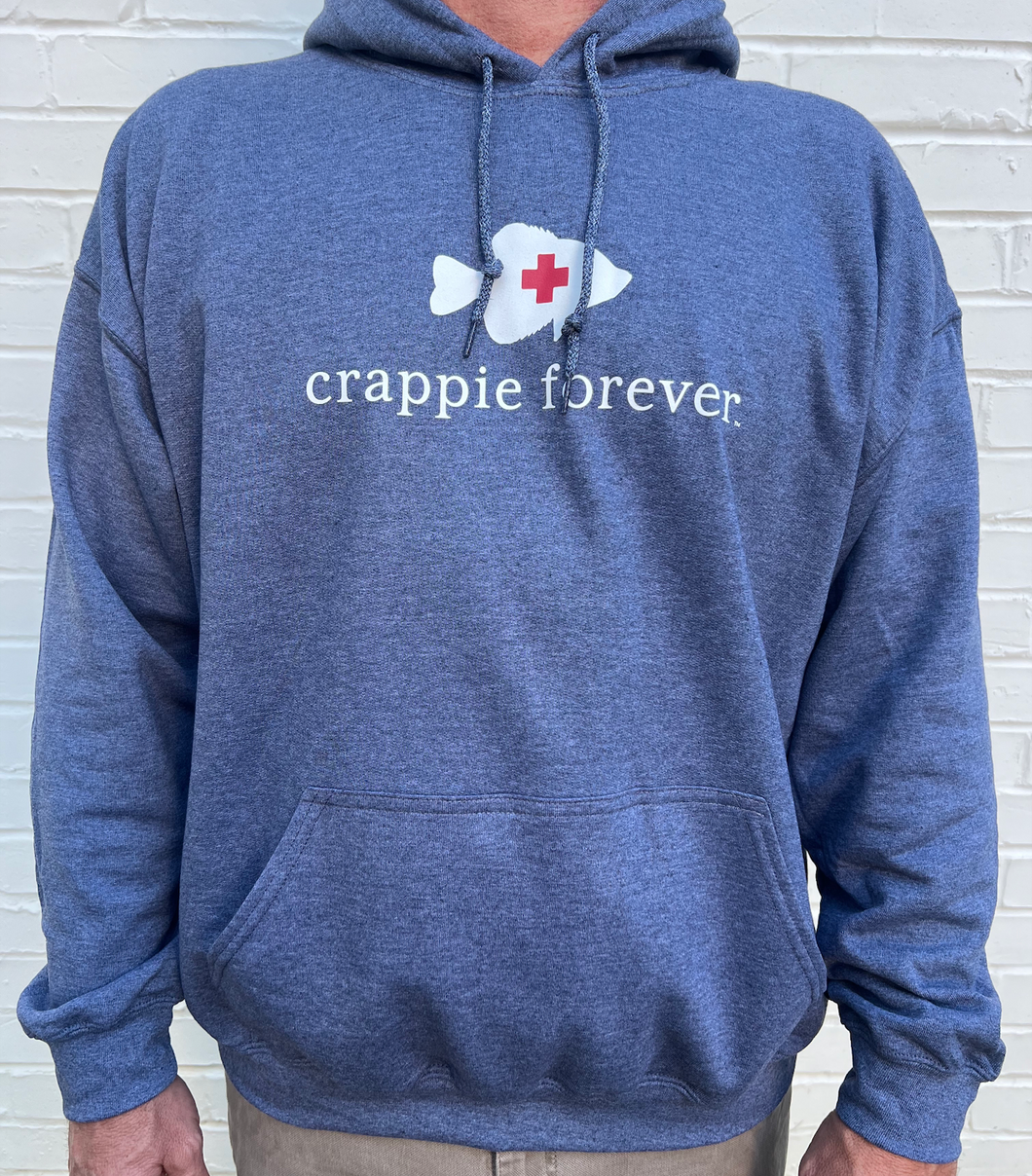 Crappie Forever Hoodie Sweatshirt - Heather Navy