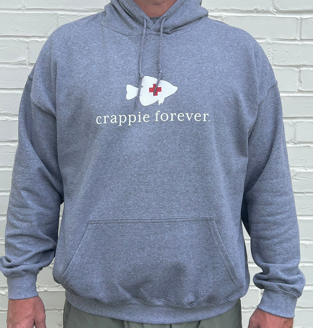 Crappie Forever Hoodie Sweatshirt - Heather Graphite