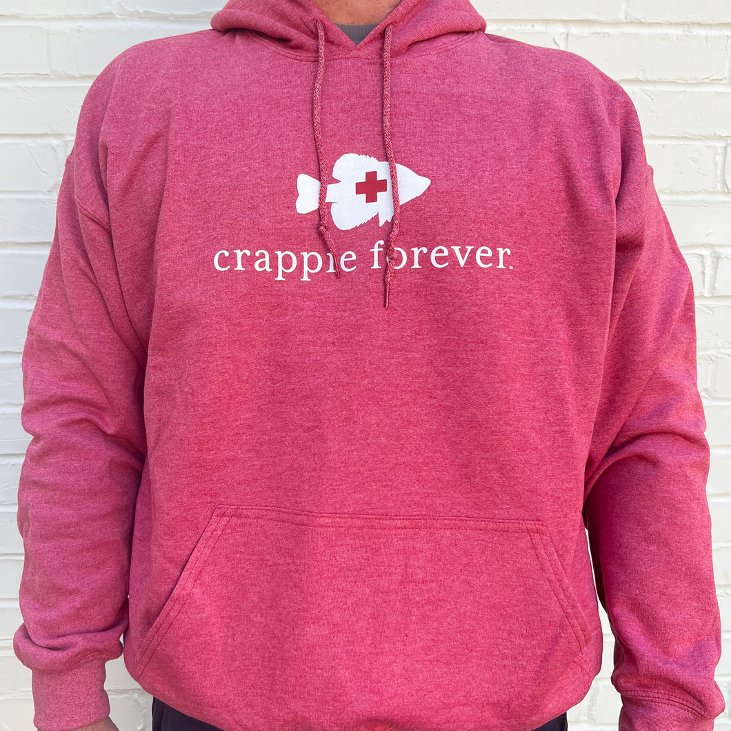 Crappie Forever Hoodie Sweatshirt - Heather Red