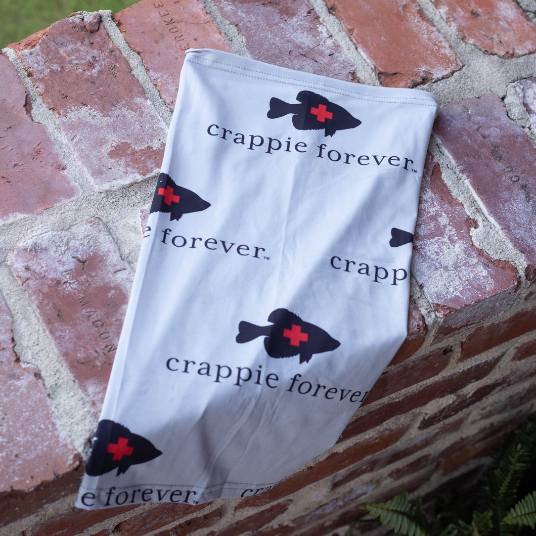 Crappie Forever Grey/Black Logo Neck Gaiter